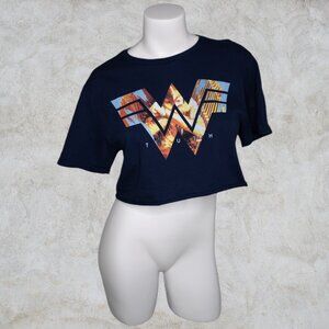 Wonder Woman DC Comics Navy Blue "Truth" Graphic Tee Women's Crop Top